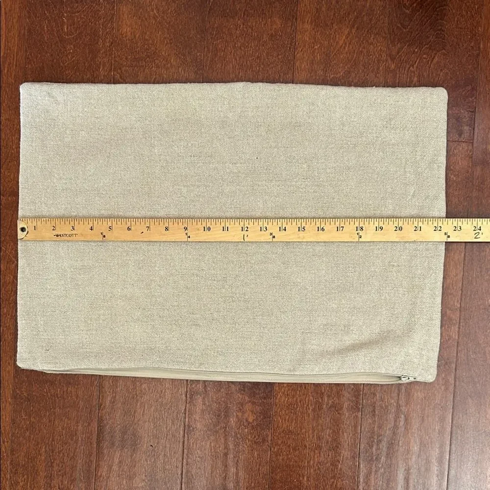 Rare Crate&Barrel Ecru Skier Pillows, Cotton, Linen and Feather, Set of Two